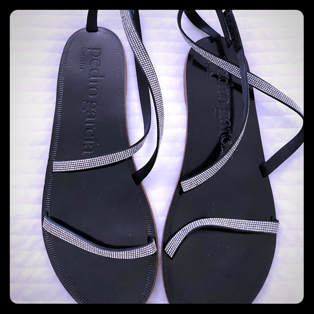 Pedro Garcia Swarovski Crystal Strap Sandals